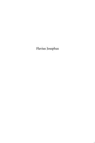 Flavius Josephus Interpretation and History