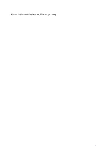 Grazer Philosophische Studien, Vol 92 – 2015