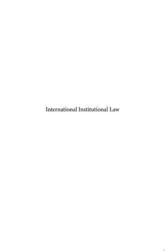 International Institutional Law Sixth Revised Edition