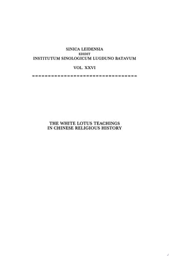 The White Lotus Teachings in Chinese Religious History