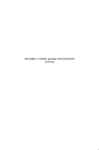 Istanbul under Allied Occupation 1918-1923