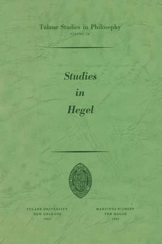 Studies in Hegel Reprint 1960