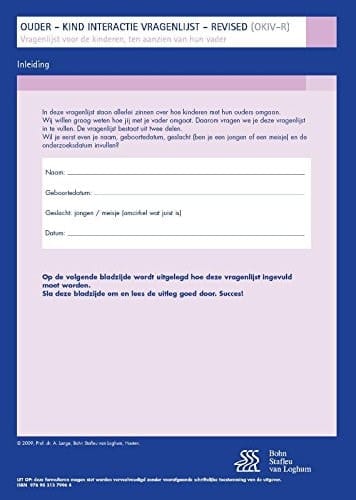 OKIV-R vragenlijst voor kinderen ten aanzien van hun vader (set van 25 stuks)