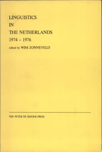 Linguistics in the Netherlands, 1974-1976