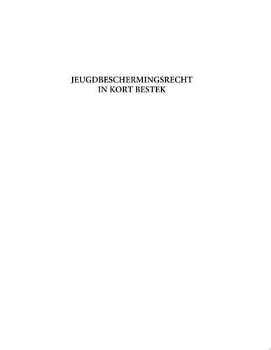 Jeugdbeschermingsrecht in kort bestek