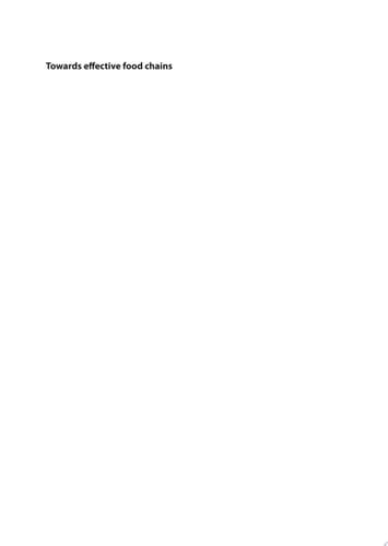 Towards effective food chains Models and applications