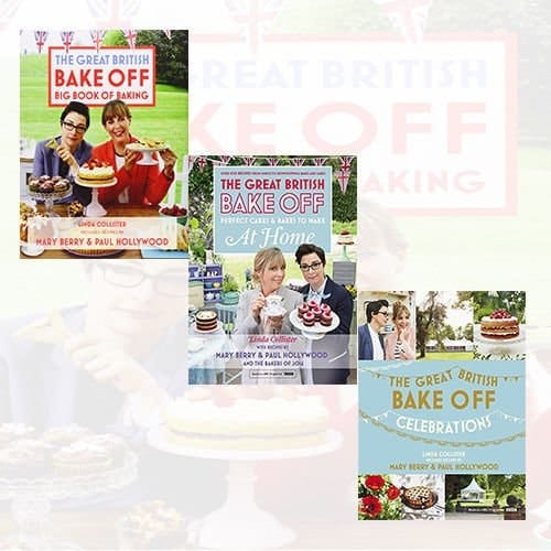 Great British Bake Off cookbook Linda Collister Collection 3 Books Bundle (Celebrations, Perfect Cakes & Bakes To Make At Home: Official tie-in to the 2016 series, Big Book of Baking)