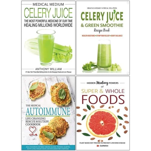Medical Medium Celery Juice [Hardcover], Celery Juice & Green Smoothie Recipe Book, Medical Autoimmune, Hidden Healing Powers 4 Books Collection Set