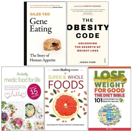 Gene Eating, The Obesity Code, Healthy Medic Food For Life, Hidden Healing Powers, Lose Weight for Good the Diet Bible 5 Books Collection Set