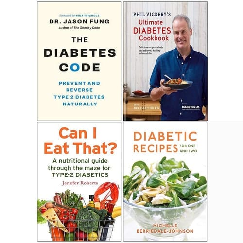 The Diabetes Code, Phil Vickery Ultimate Diabetes Cookbook [Hardcover], Can I Eat That, Diabetic Cooking for One and Two 4 Books Collection Set