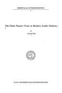 The Finite Passive Voice in Modern Arabic Dialects