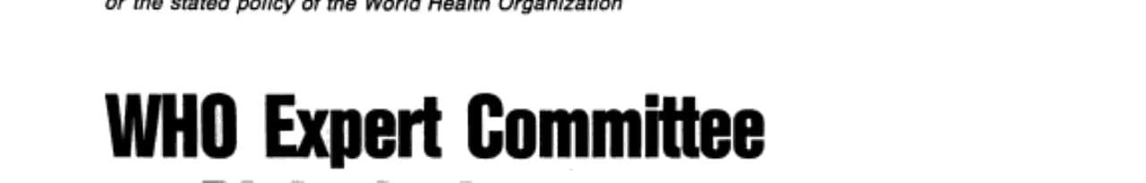 WHO Expert Committee on Biological Standardization Thirty-ninth Report