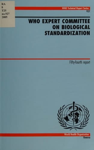 WHO Expert Committee on Biological Standardization Fifty-fourth Report