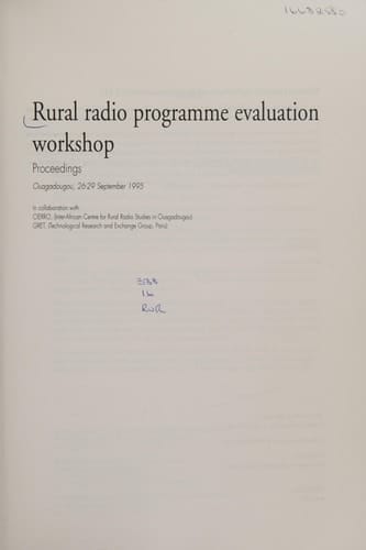 Rural Radio Programme Evaluation Workshop