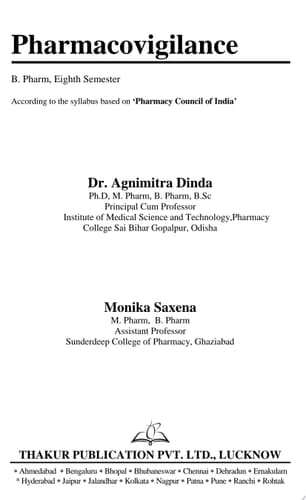 Pharmacovigilance e-Book for B.Pharm 8th Semester as per PCI Syllabus