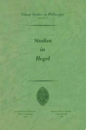 Studies in Hegel Reprint 1960