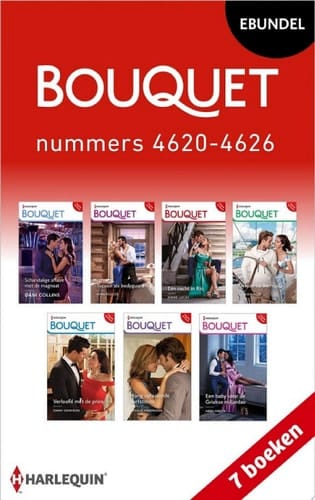 Bouquet e-bundel nummers 4620 - 4626 Schandalige affaire met de magnaat / Tycoon als bodyguard / Eén nacht in Rio / Gekust op Bermuda / Verloofd met de prins / Hoog oplaaiende hartstocht / Een baby voor de Griekse miljardair 7-in-1