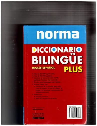 Diccionarios Norma Bilingüe Español Inglés