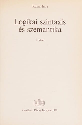 Logikai szintaxis és szemantika