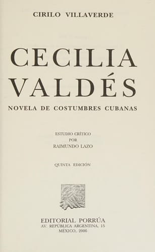 Cecilia Valdés novela de costumbres cubanas