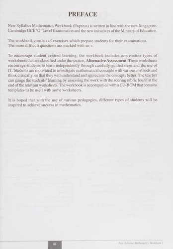 New Syllabus Mathematics Workbook