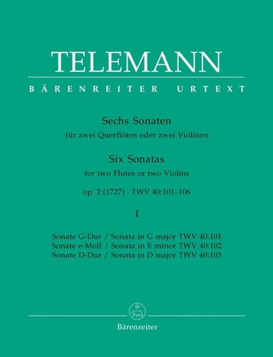 Sechs Sonaten Für 2 Querflöten Oder 2 Violinen Op. 2. Heft 1 - Six Sonatas for 2 Flutes Or 2 Violins Op.2/1
