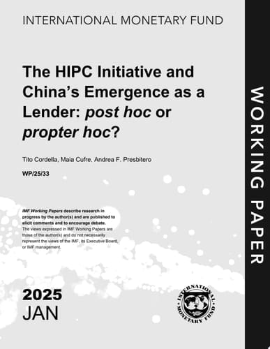 The HIPC Initiative and China’s Emergence as a Lender Post Hoc Or Propter Hoc?