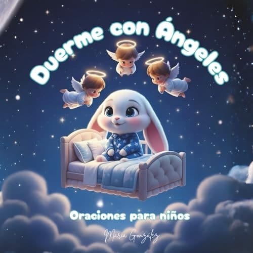 Duerme con Ángeles: Oraciones para niños, oraciones para dormir, oraciones de ángeles, ilustrado, 8,5X8.5 inches,... Regalo para navidad, fiestas, primera comunión (Spanish Edition)