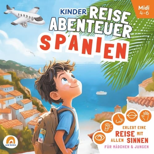 Reiseabenteuer Spanien: Mitmachbuch für Kinder 4-6 Jahre – Mit Rätseln, Spielen & Reisetagebuch gegen Langeweile unterwegs (German Edition)