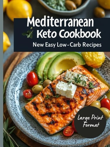 Mediterranean Keto Cookbook: New Easy Low-Carb Recipes: Simple Recipes for the Mediterranean Keto Diet for Weight Loss, Boosted Energy, and Better ... Meals for Every Day (Large Print Format)