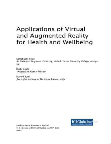 Applications of Virtual and Augmented Reality for Health and Wellbeing