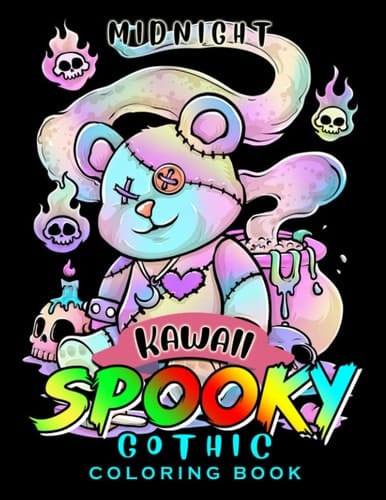 Midnight Kawaii Spooky Gothic Coloring Book: Spooky Chibi Colouring Book | 50 Illustrations Pages Inside for Girls, Boys or Fans | Gag Gifts | ... White Elephant Gifts | To Stress Relief Gifts