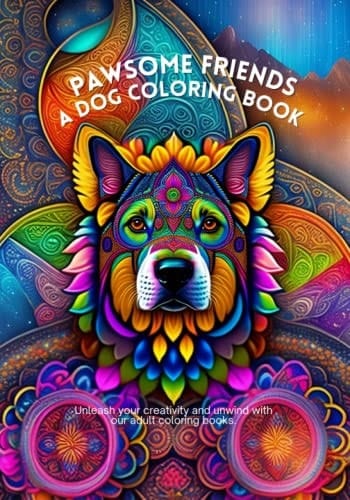Pawsome Friends: A Dog Coloring Book, Adult Coloring Book With Stress Relieving Designs Animals, Mandalas