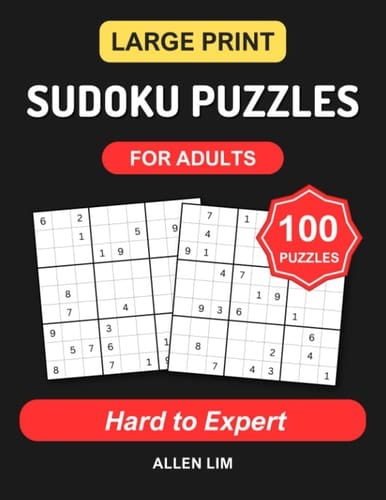 Large Print Sudoku Puzzle Book for Adults: From Hard to Expert with Answers