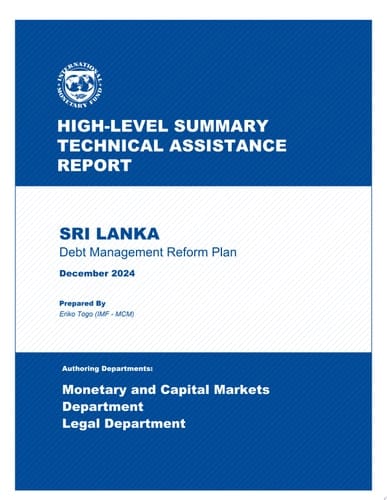 Sri Lanka Debt Management Reform Plan