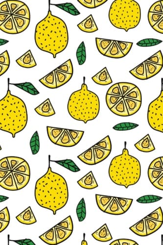Journal. Cute Journal. Bullet Journal. Lemon Pattern Journal.