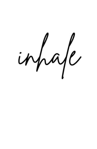 Journal: Black and White Cover | Inhale & Exhale | 5.5 x 8.5: Blank College Ruled Journal | 120 Pages
