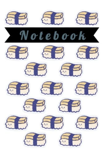 Wide Ruled Sushi Design Notebook Journal 100 pages
