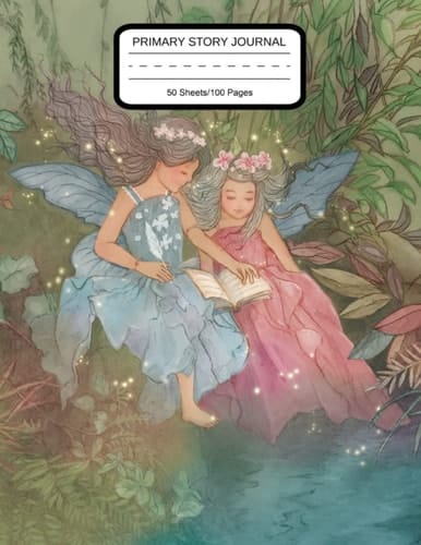 Beautiful Fairies Reading by Pond Story Journal