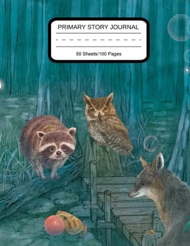 Forest Animals Primary Story Journal: Half Page Blank for Art, Half Page Lined for Handwriting Practice