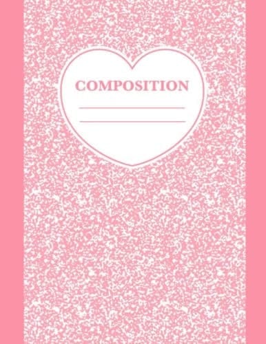 Composition: notebook for students and teachers 8.5 by 11 in, pastel color cute school notebook,daily writing, achieve your goals