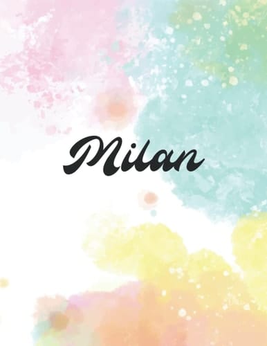 Milan: Personal Name Dot Gird Notebook For Graphing Pad, Design Book, Work Book, Planner, Dotted Notebook, Bullet Journal, Sketch Book, Math Book - V.713