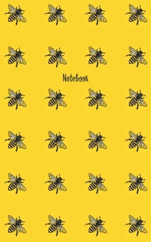 Notebook: Yellow Bee Print