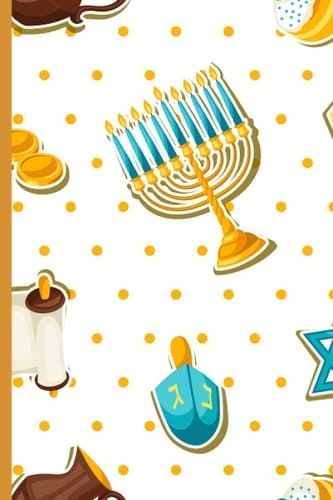 Happy Hanukkah Journal: 6" x 9" 120 wide ruled pages with a fun glossy cover celebrating the Festival of Lights.