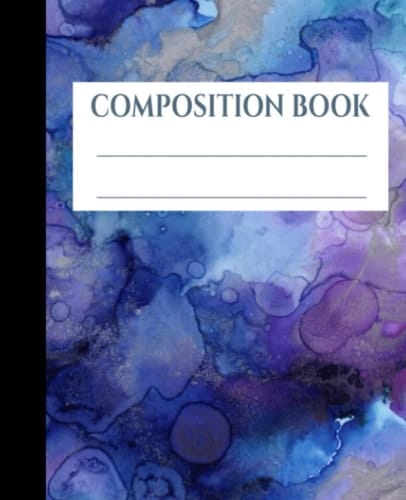 Composition Book: COLLEGE RULED | 100 pages, 7.5" x 9.25" | Beautiful Marble Notebook | Blue and Purple | Fun Notebook | College Notebook | High ... Middle School Notebook | Homeschool Notebook