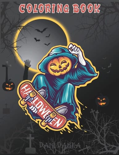 Coloring Book Halloween: Pumpkin Horror Skeleton Coloring Book for Adults