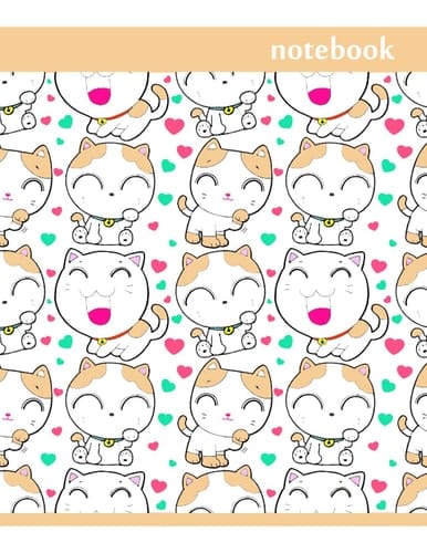 Notebook: Lined Notebook Journal - Cute Little Cats Pattern cover - 120 Pages - Large ( 8.5" x 11" inches ) Elementary Supplies Student Teacher Daily Creative Writing Journal for Home School College
