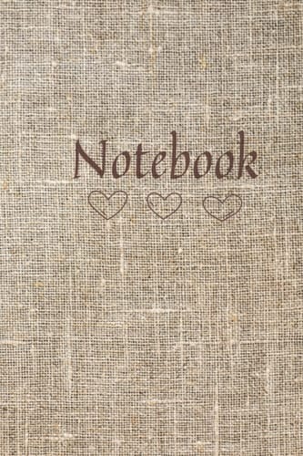 Graph Paper A5 Notebook Journal: Natural linen fabric image cover