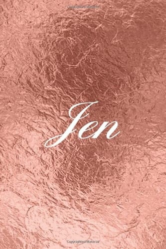 Jen: Personalized Name Journal Writing Rose Gold Notebook For Girls and Women