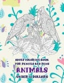 Adult Coloring Book for Pencils and Pens - Animals - Under 10 Dollars